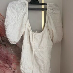 Abercrombie & Fitch Cream Puff Sleeve Blouse